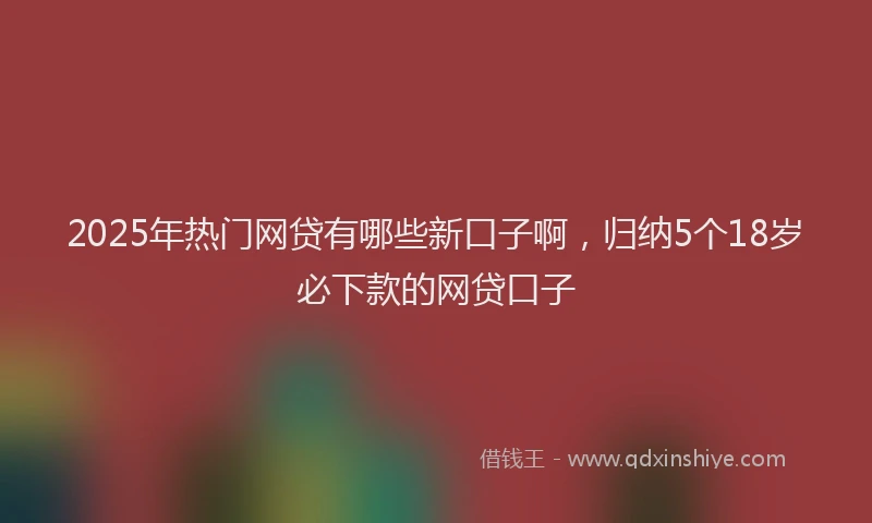 2025年热门网贷有哪些新口子啊，归纳5个18岁必下款的网贷口子