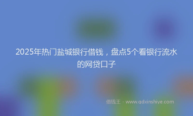 2025年热门盐城银行借钱，盘点5个看银行流水的网贷口子