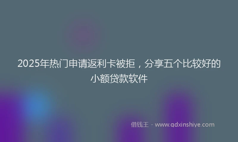 2025年热门申请返利卡被拒，分享五个比较好的小额贷款软件