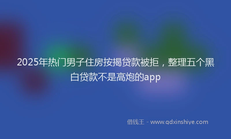 2025年热门男子住房按揭贷款被拒，整理五个黑白贷款不是高炮的app