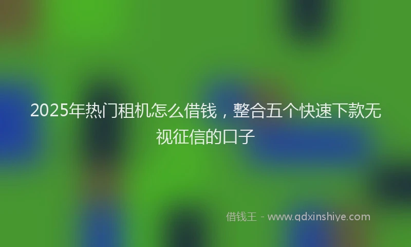 2025年热门租机怎么借钱，整合五个快速下款无视征信的口子