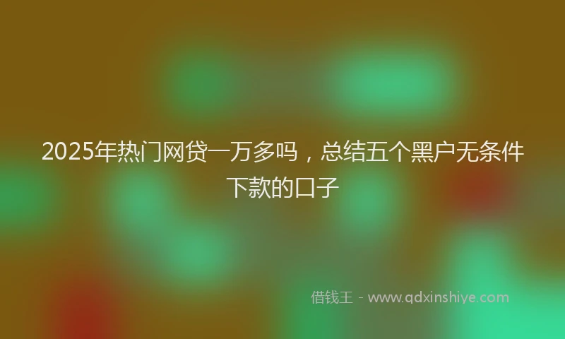 2025年热门网贷一万多吗，总结五个黑户无条件下款的口子