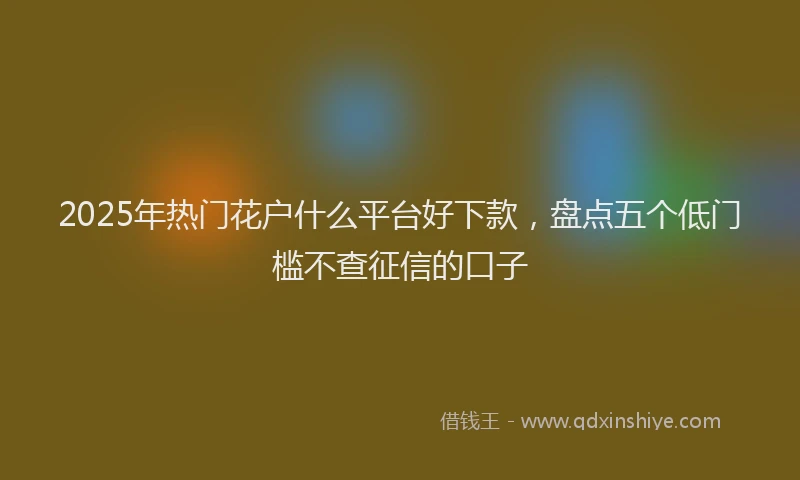 2025年热门花户什么平台好下款，盘点五个低门槛不查征信的口子