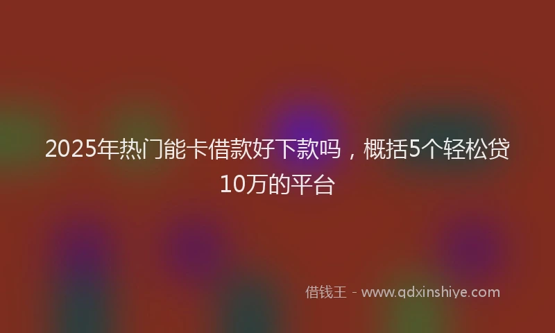 2025年热门能卡借款好下款吗，概括5个轻松贷10万的平台