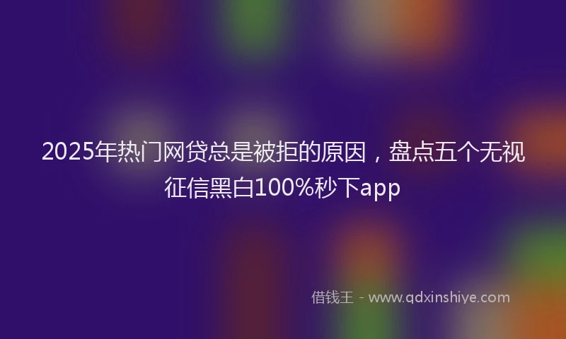 2025年热门网贷总是被拒的原因，盘点五个无视征信黑白100%秒下app