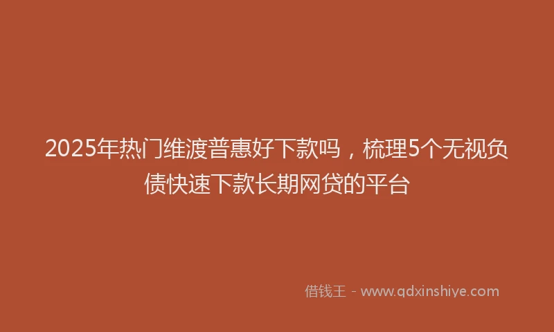 2025年热门维渡普惠好下款吗，梳理5个无视负债快速下款长期网贷的平台
