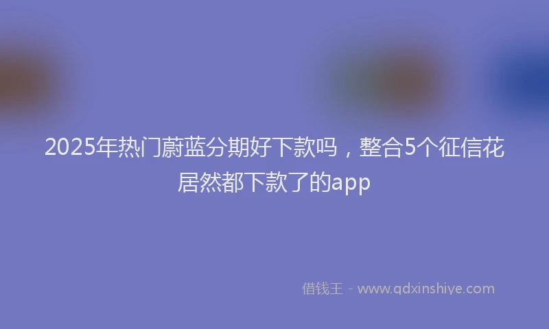 2025年热门蔚蓝分期好下款吗，整合5个征信花居然都下款了的app