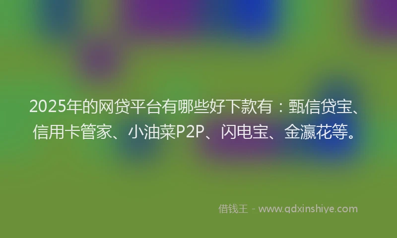 2025年的网贷平台有哪些好下款有：甄信贷宝、信用卡管家、小油菜P2P、闪电宝、金瀛花等。