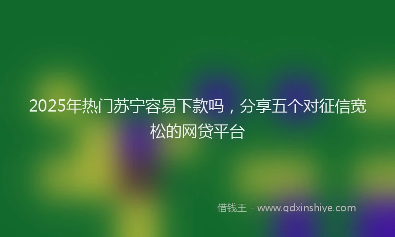 2025年热门苏宁容易下款吗，分享五个对征信宽松的网贷平台