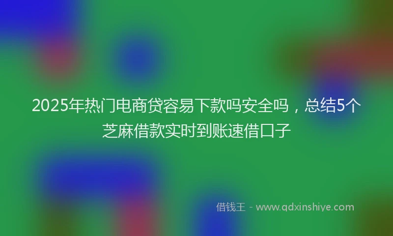 2025年热门电商贷容易下款吗安全吗，总结5个芝麻借款实时到账速借口子