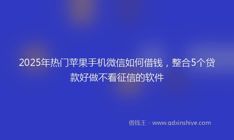 2025年热门苹果手机微信如何借钱，整合5个贷款好做不看征信的软件