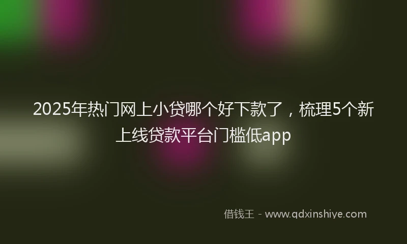 2025年热门网上小贷哪个好下款了，梳理5个新上线贷款平台门槛低app