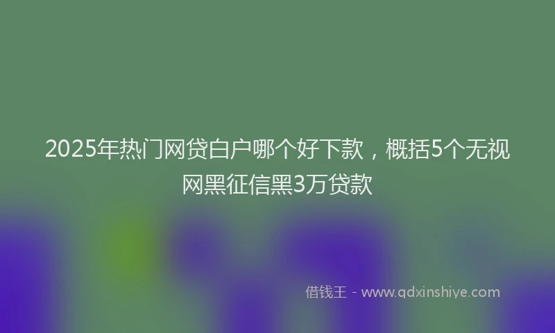 2025年热门网贷白户哪个好下款，概括5个无视网黑征信黑3万贷款