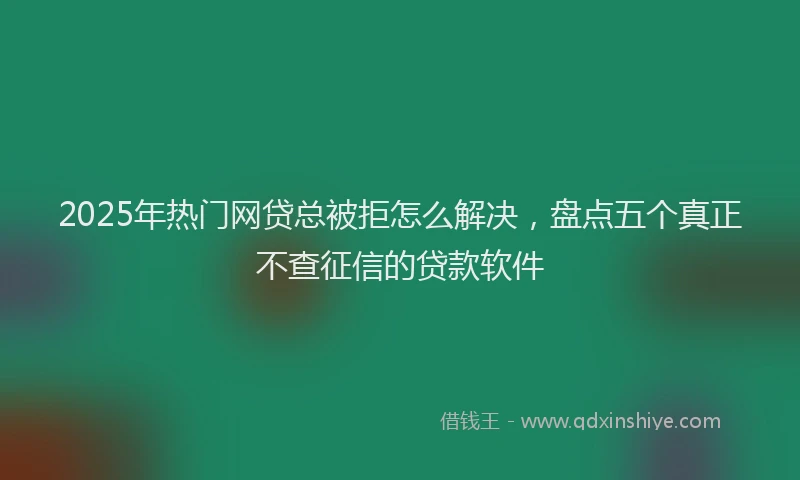 2025年热门网贷总被拒怎么解决，盘点五个真正不查征信的贷款软件