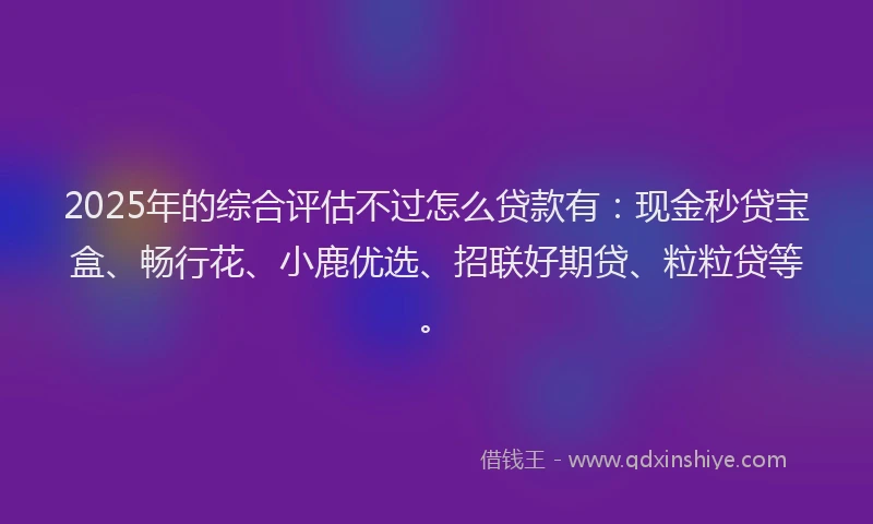 2025年的综合评估不过怎么贷款有：现金秒贷宝盒、畅行花、小鹿优选、招联好期贷、粒粒贷等。