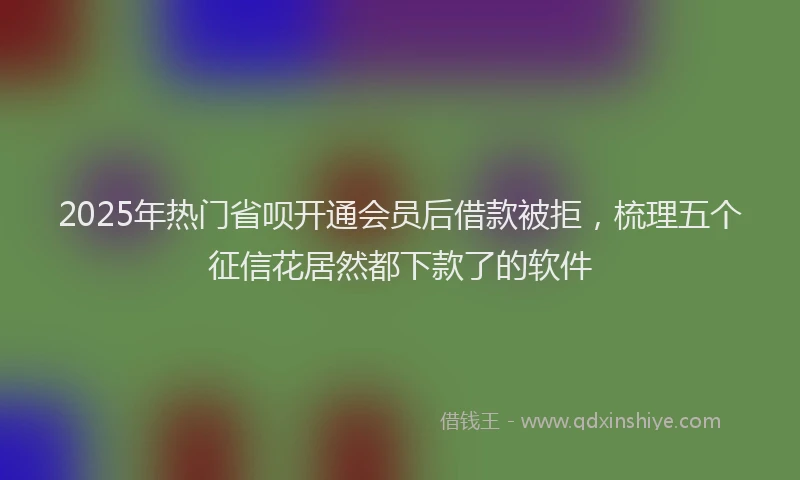 2025年热门省呗开通会员后借款被拒，梳理五个征信花居然都下款了的软件