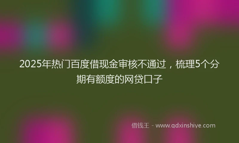 2025年热门百度借现金审核不通过，梳理5个分期有额度的网贷口子