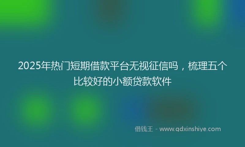 2025年热门短期借款平台无视征信吗，梳理五个比较好的小额贷款软件