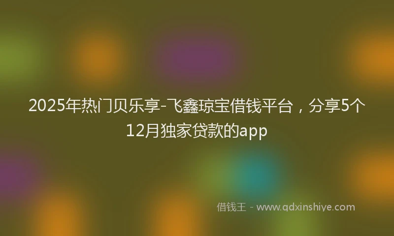 2025年热门贝乐享-飞鑫琼宝借钱平台，分享5个12月独家贷款的app