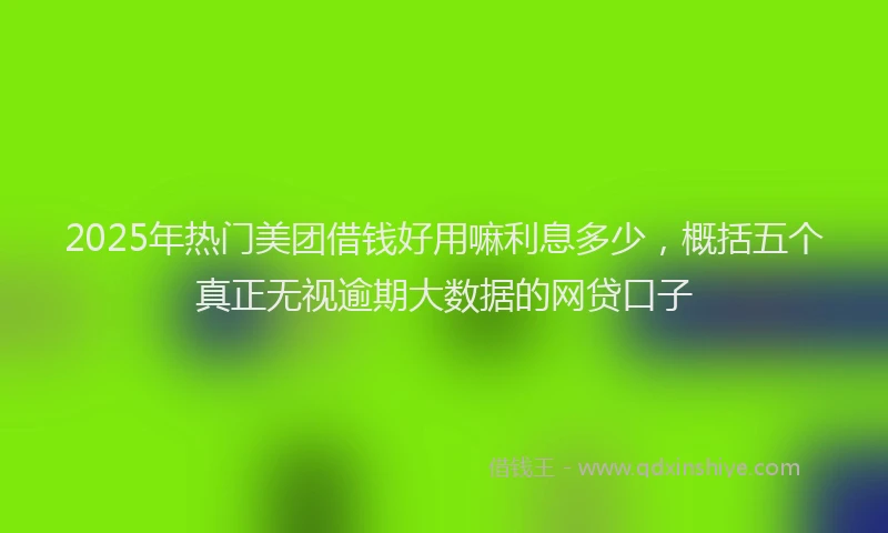2025年热门美团借钱好用嘛利息多少，概括五个真正无视逾期大数据的网贷口子