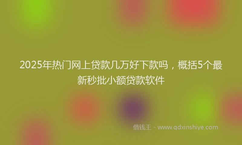 2025年热门网上贷款几万好下款吗，概括5个最新秒批小额贷款软件