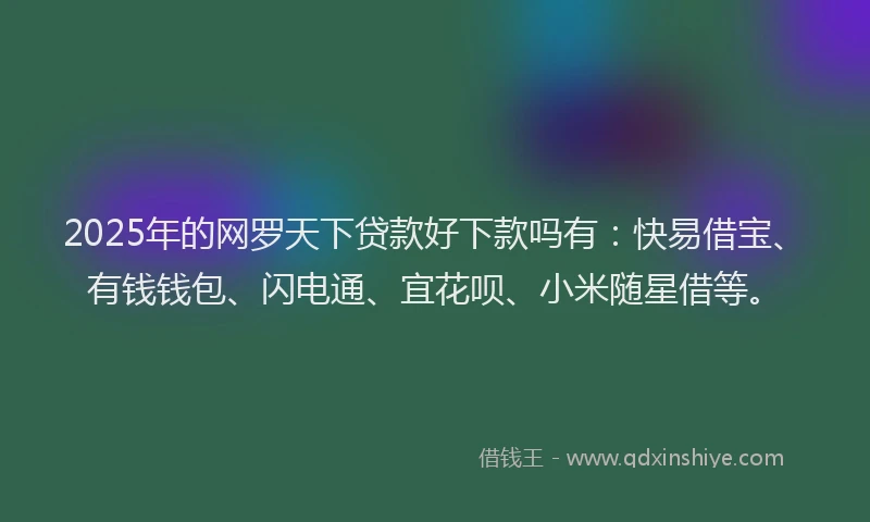 2025年的网罗天下贷款好下款吗有：快易借宝、有钱钱包、闪电通、宜花呗、小米随星借等。