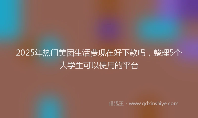 2025年热门美团生活费现在好下款吗，整理5个大学生可以使用的平台