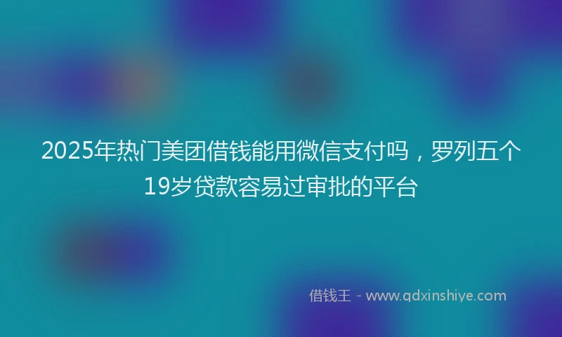 2025年热门美团借钱能用微信支付吗，罗列五个19岁贷款容易过审批的平台