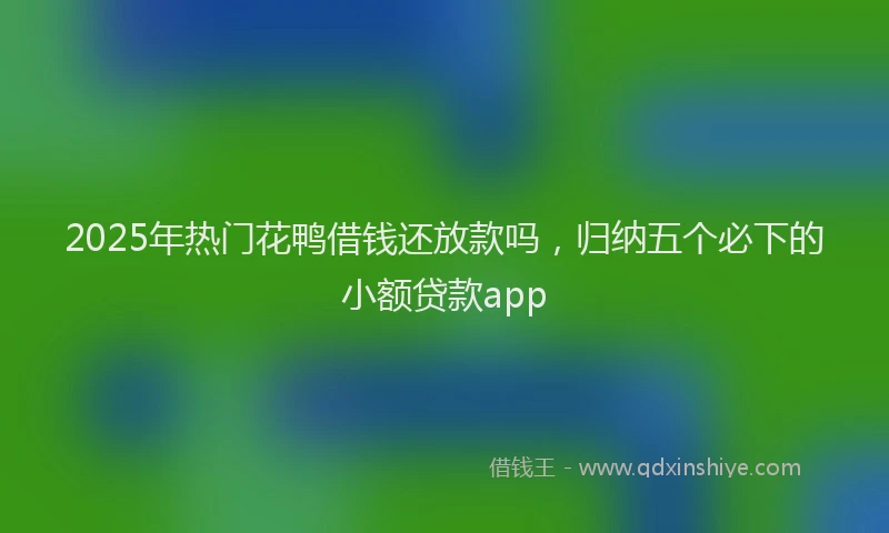 2025年热门花鸭借钱还放款吗，归纳五个必下的小额贷款app