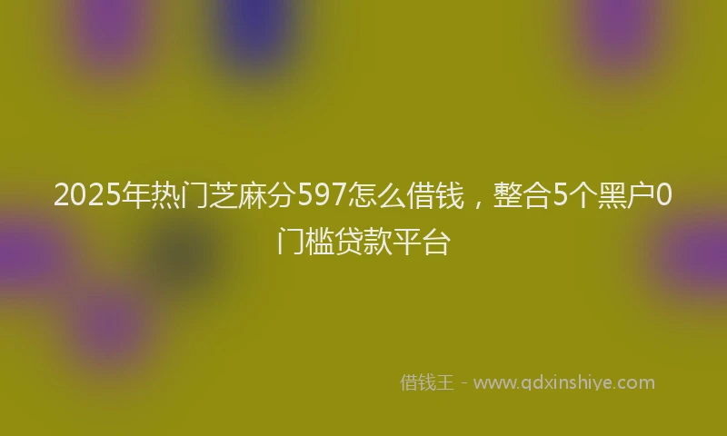 2025年热门芝麻分597怎么借钱，整合5个黑户0门槛贷款平台
