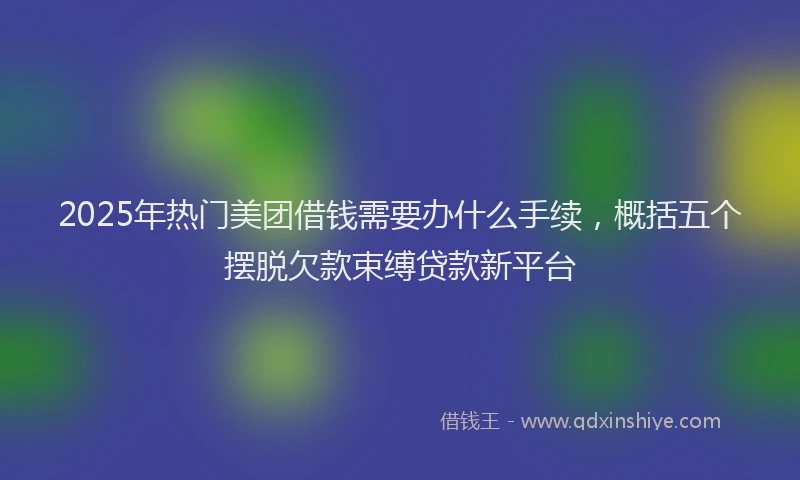 2025年热门美团借钱需要办什么手续，概括五个摆脱欠款束缚贷款新平台
