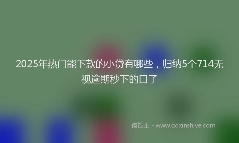2025年热门能下款的小贷有哪些，归纳5个714无视逾期秒下的口子