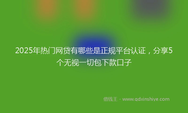 2025年热门网贷有哪些是正规平台认证，分享5个无视一切包下款口子
