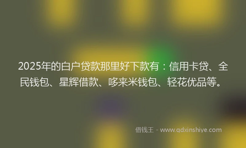 2025年的白户贷款那里好下款有：信用卡贷、全民钱包、星辉借款、哆来米钱包、轻花优品等。