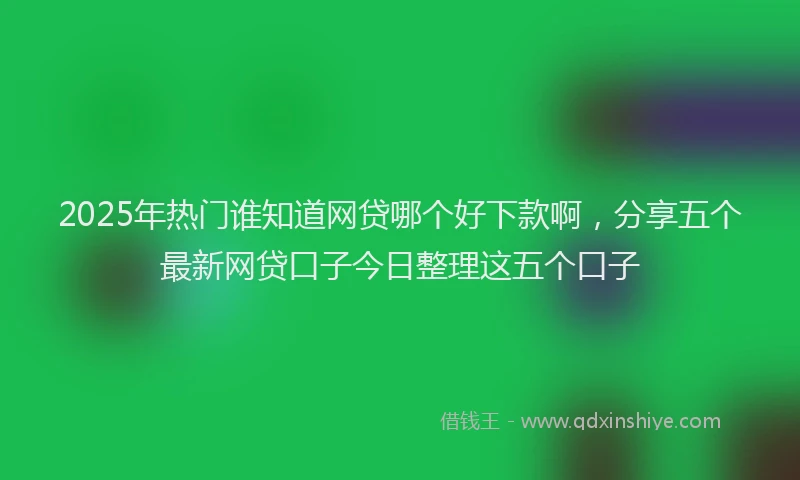 2025年热门谁知道网贷哪个好下款啊，分享五个最新网贷口子今日整理这五个口子