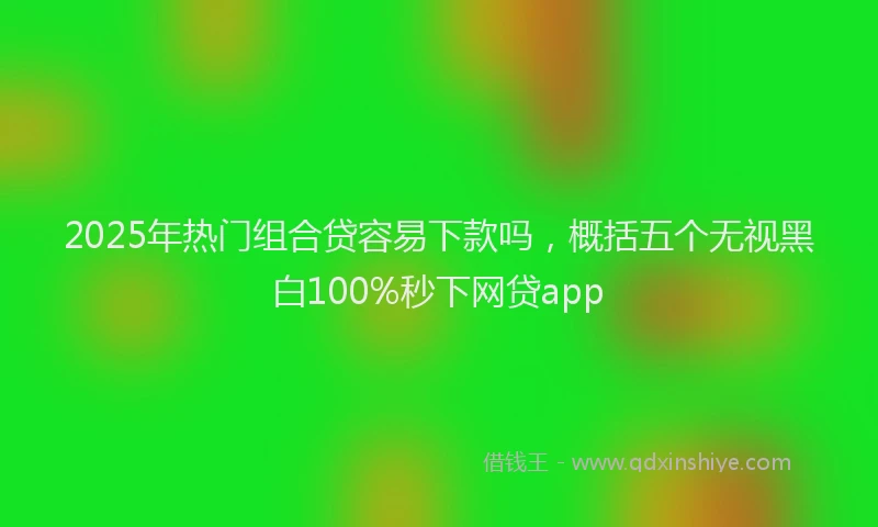 2025年热门组合贷容易下款吗，概括五个无视黑白100%秒下网贷app