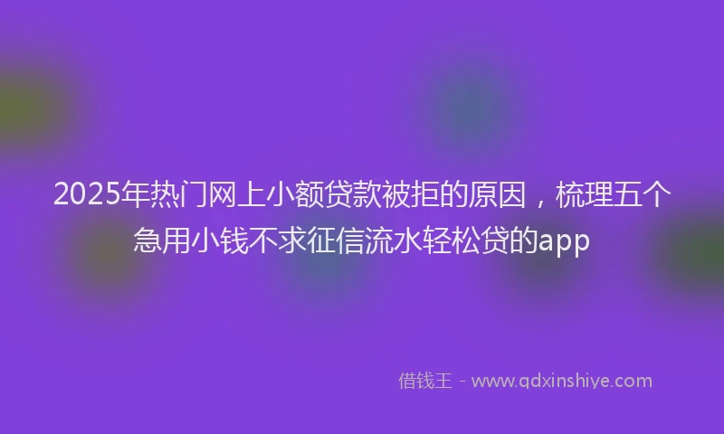 2025年热门网上小额贷款被拒的原因，梳理五个急用小钱不求征信流水轻松贷的app