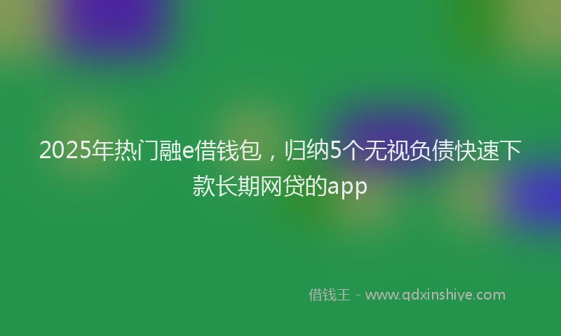 2025年热门融e借钱包，归纳5个无视负债快速下款长期网贷的app