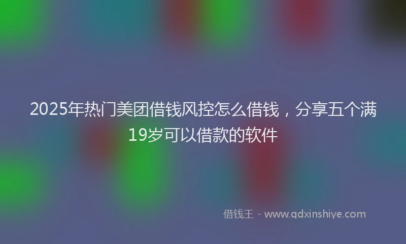 2025年热门美团借钱风控怎么借钱，分享五个满19岁可以借款的软件