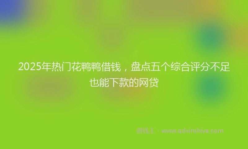 2025年热门花鸭鸭借钱，盘点五个综合评分不足也能下款的网贷