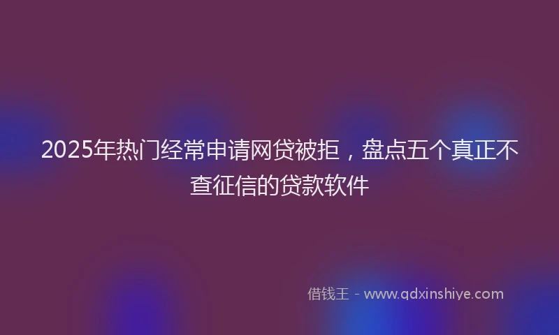 2025年热门经常申请网贷被拒，盘点五个真正不查征信的贷款软件