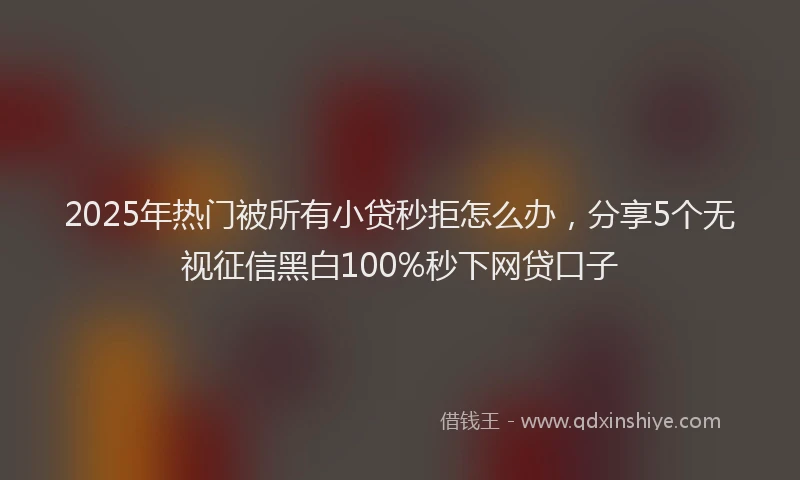 2025年热门被所有小贷秒拒怎么办，分享5个无视征信黑白100%秒下网贷口子