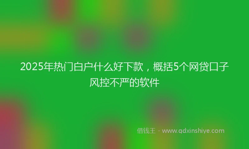 2025年热门白户什么好下款，概括5个网贷口子风控不严的软件