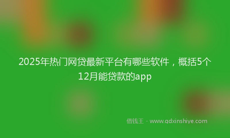 2025年热门网贷最新平台有哪些软件，概括5个12月能贷款的app