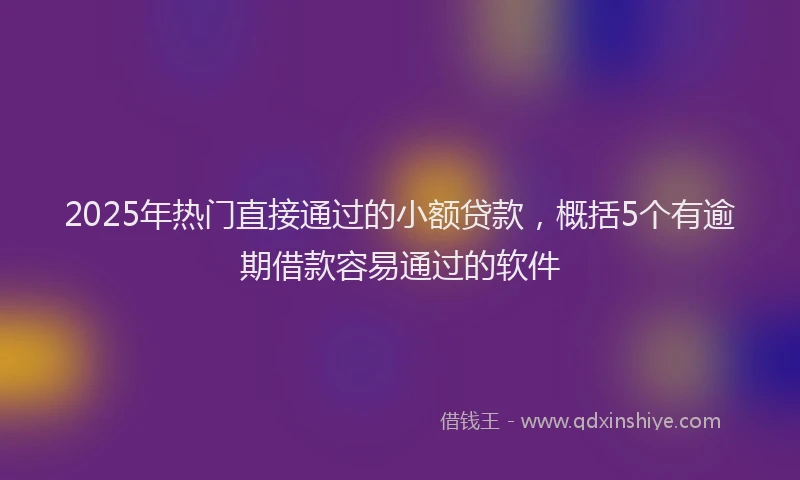2025年热门直接通过的小额贷款，概括5个有逾期借款容易通过的软件