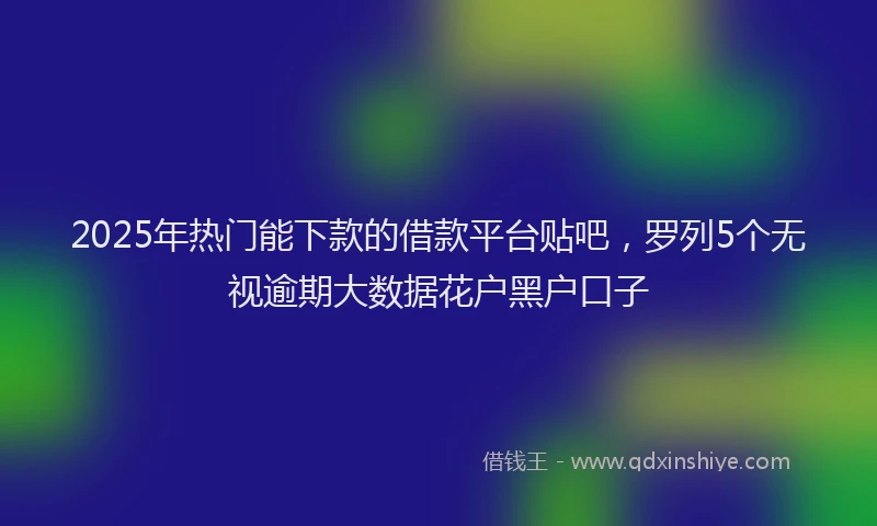 2025年热门能下款的借款平台贴吧，罗列5个无视逾期大数据花户黑户口子