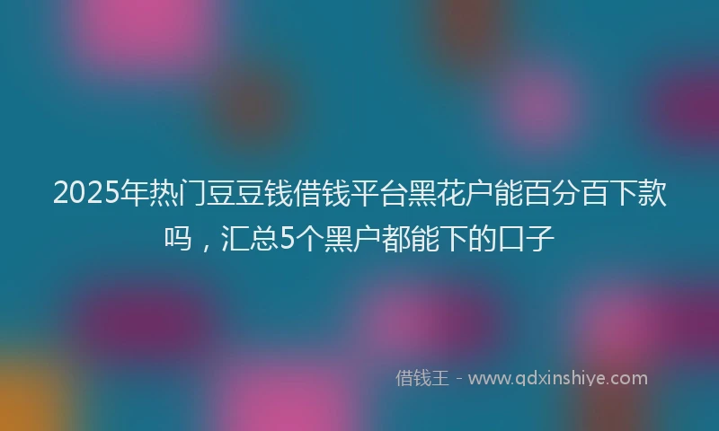 2025年热门豆豆钱借钱平台黑花户能百分百下款吗，汇总5个黑户都能下的口子