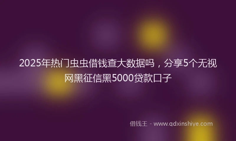 2025年热门虫虫借钱查大数据吗，分享5个无视网黑征信黑5000贷款口子