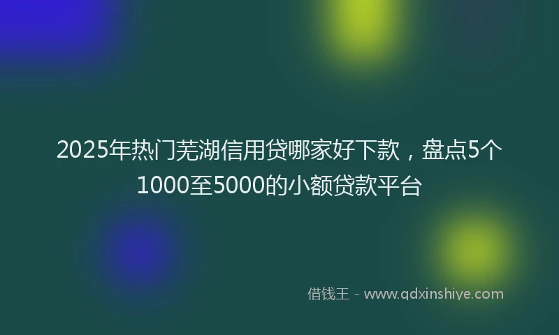 2025年热门芜湖信用贷哪家好下款，盘点5个1000至5000的小额贷款平台