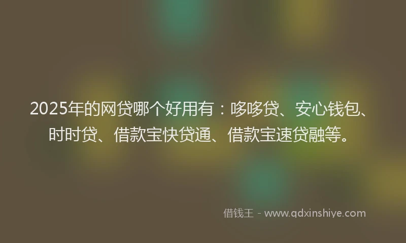 2025年的网贷哪个好用有：哆哆贷、安心钱包、时时贷、借款宝快贷通、借款宝速贷融等。